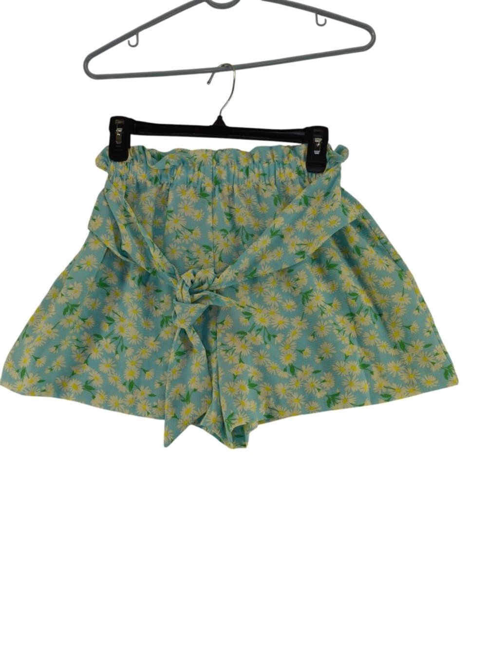 BCBGeneration Daisy Floral Tie Front retro blue white Women's short pant NWT